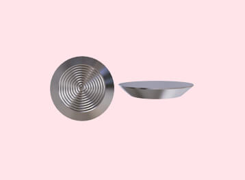 Stainless steel flat tactile warning stud designed for safety, featuring a textured surface for enhanced grip and visibility.