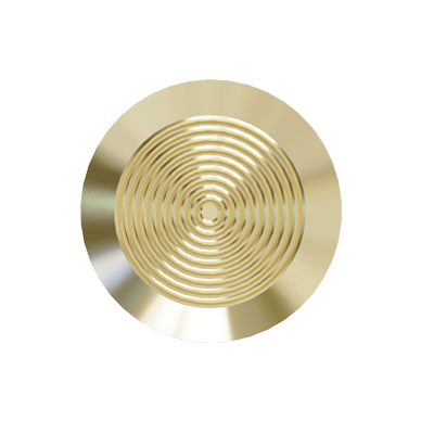 Brass Tactile Warning Stud With Concentric Rings Pattern on Top