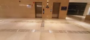 Tactile Strips Installed at front of Lift